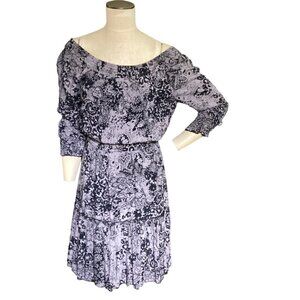 Solitaire M BOHO Peasant Smock Waist Tier Ruffle Dress 81R